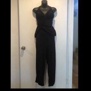 New Two piece black lace camisole top pajamas